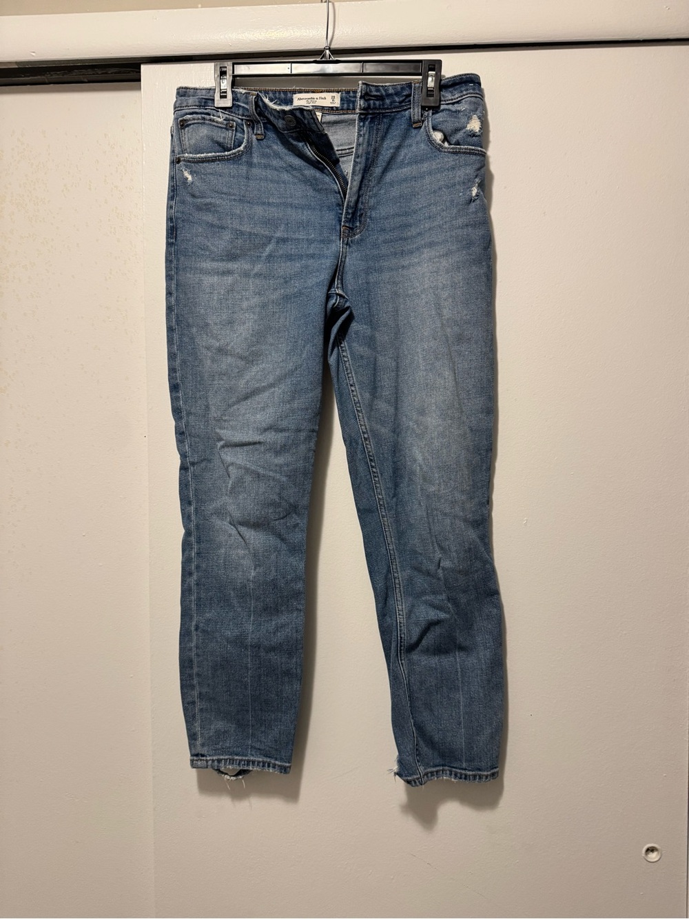 Abercrombie & Fitch Vintage-Inspired Light Blue Straight Leg Jeans